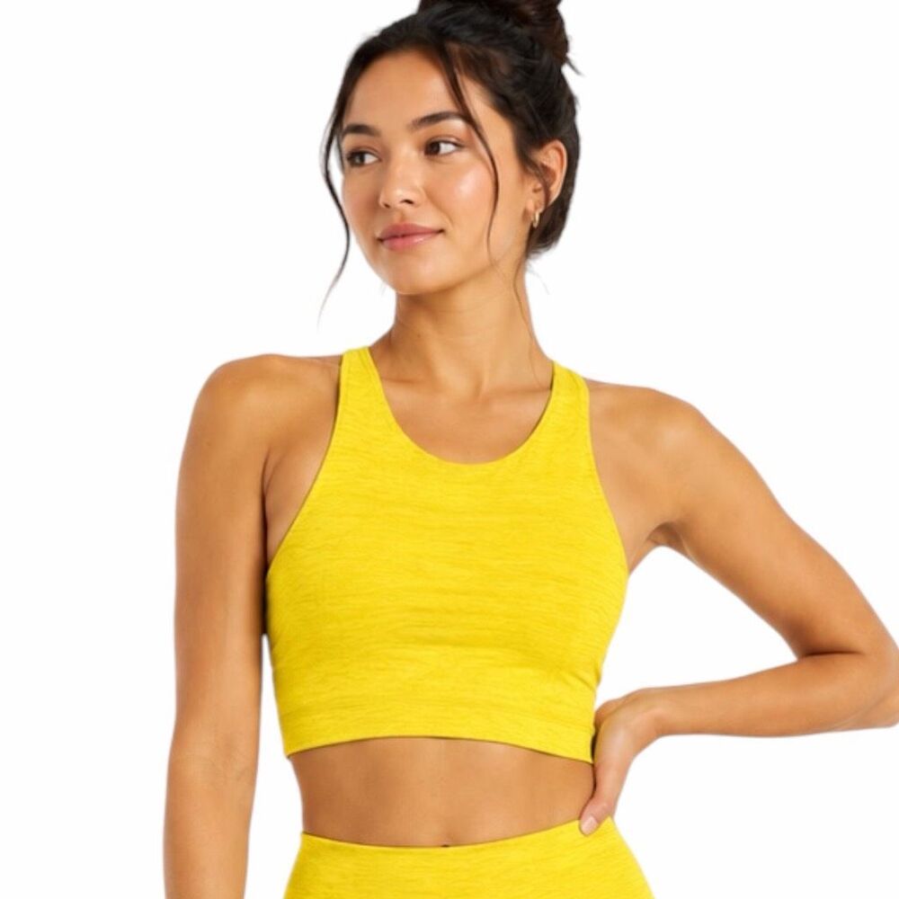OUTDOOR VOICES Women’s Yellow TechSweat Move Free Crop Top Size Medium